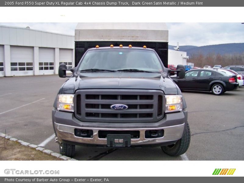 Dark Green Satin Metallic / Medium Flint 2005 Ford F550 Super Duty XL Regular Cab 4x4 Chassis Dump Truck