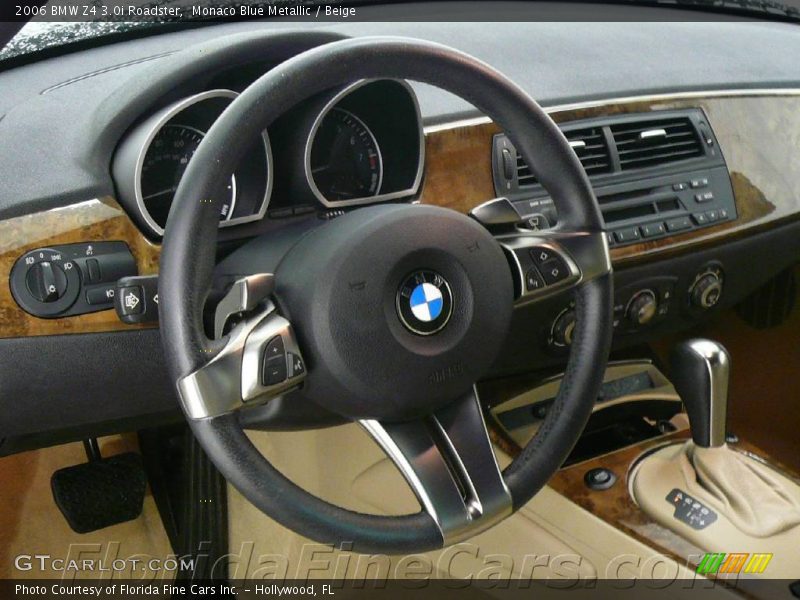 Monaco Blue Metallic / Beige 2006 BMW Z4 3.0i Roadster