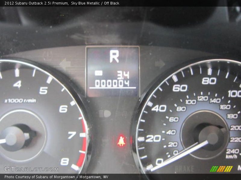 Sky Blue Metallic / Off Black 2012 Subaru Outback 2.5i Premium