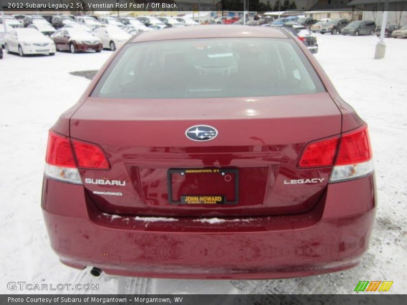 Venetian Red Pearl / Off Black 2012 Subaru Legacy 2.5i