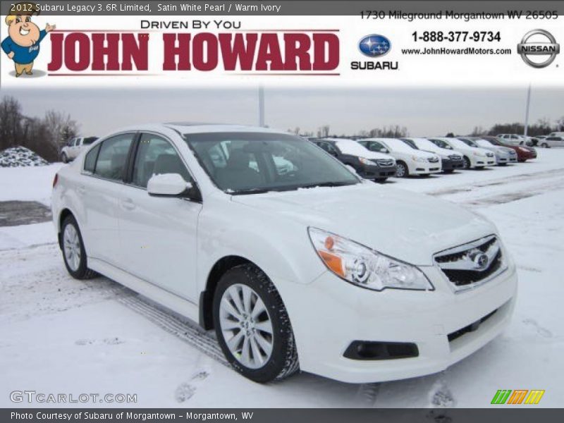 Satin White Pearl / Warm Ivory 2012 Subaru Legacy 3.6R Limited