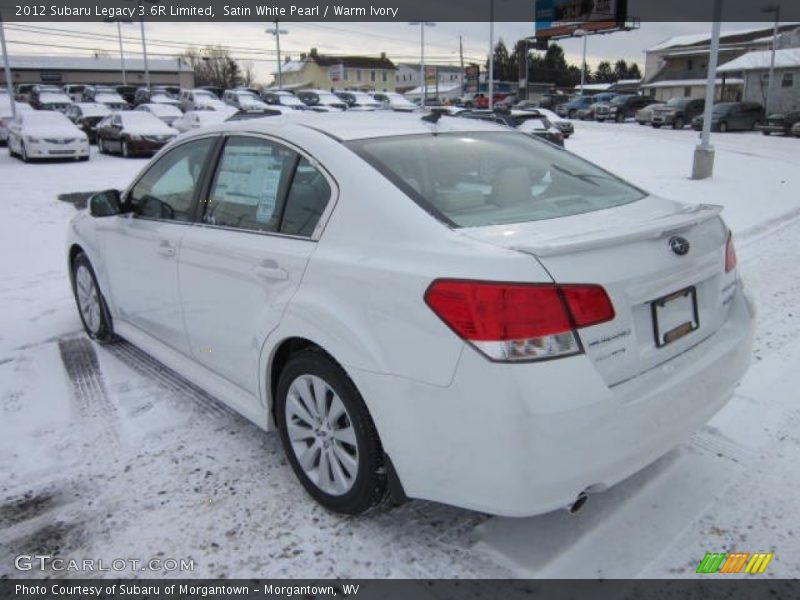 Satin White Pearl / Warm Ivory 2012 Subaru Legacy 3.6R Limited