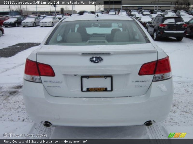 Satin White Pearl / Warm Ivory 2012 Subaru Legacy 3.6R Limited