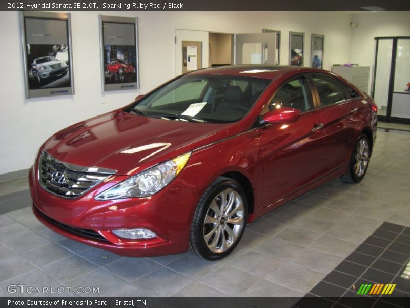 Sparkling Ruby Red / Black 2012 Hyundai Sonata SE 2.0T