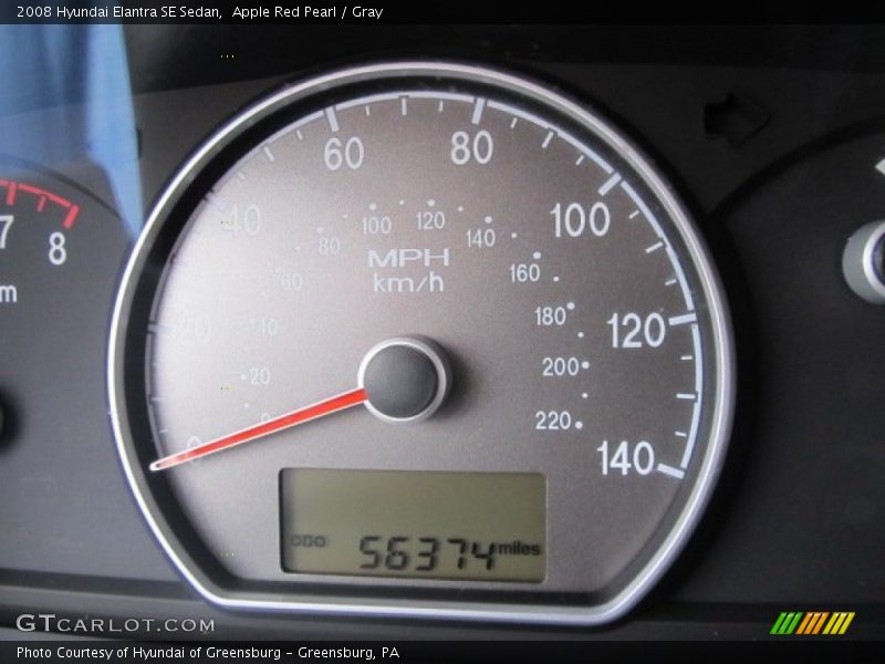 Apple Red Pearl / Gray 2008 Hyundai Elantra SE Sedan