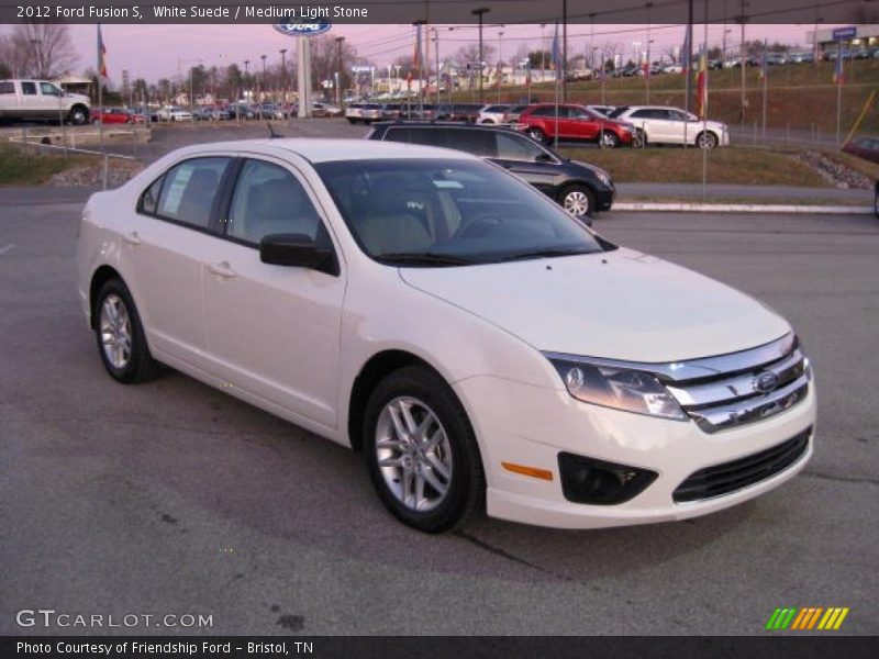 White Suede / Medium Light Stone 2012 Ford Fusion S