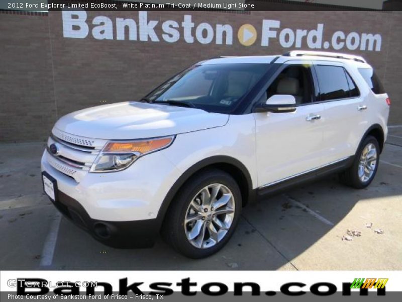 White Platinum Tri-Coat / Medium Light Stone 2012 Ford Explorer Limited EcoBoost