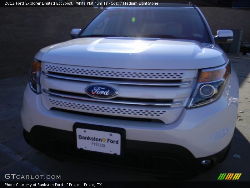 White Platinum Tri-Coat / Medium Light Stone 2012 Ford Explorer Limited EcoBoost