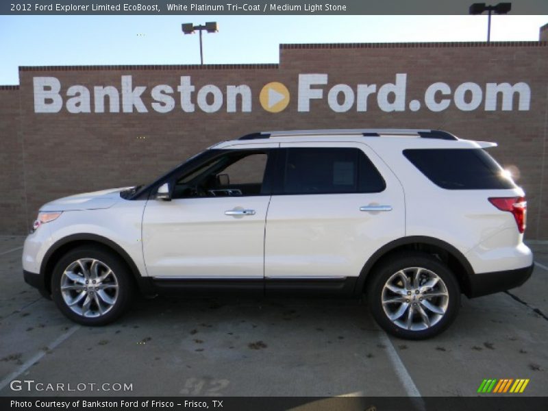 White Platinum Tri-Coat / Medium Light Stone 2012 Ford Explorer Limited EcoBoost