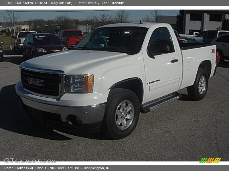 Summit White / Dark Titanium 2007 GMC Sierra 1500 SLE Regular Cab