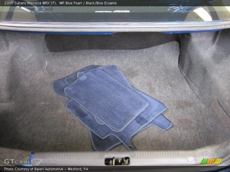 WR Blue Pearl / Black/Blue Ecsaine 2005 Subaru Impreza WRX STi