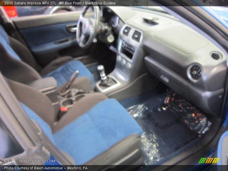 WR Blue Pearl / Black/Blue Ecsaine 2005 Subaru Impreza WRX STi