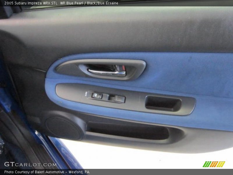 WR Blue Pearl / Black/Blue Ecsaine 2005 Subaru Impreza WRX STi