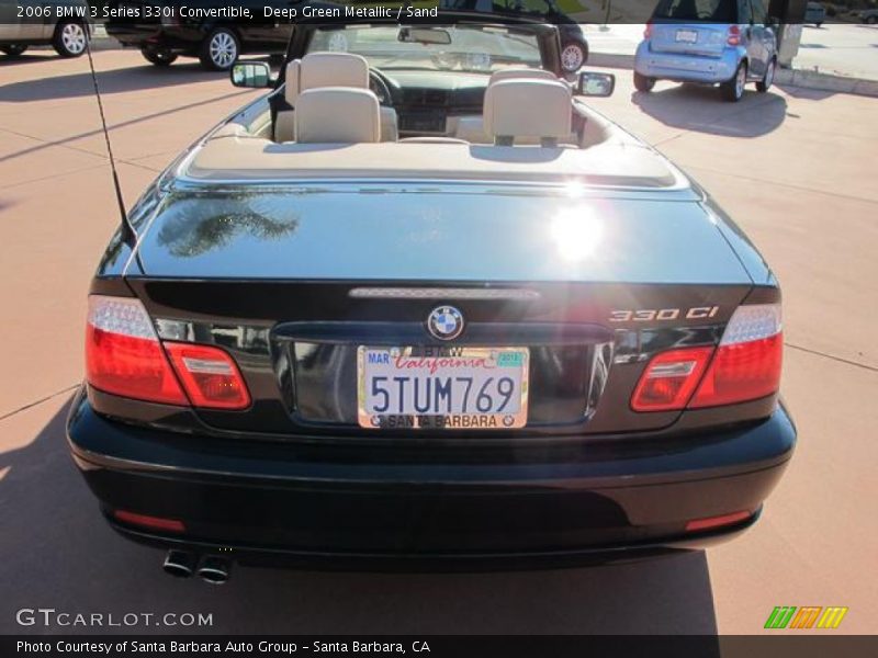 Deep Green Metallic / Sand 2006 BMW 3 Series 330i Convertible