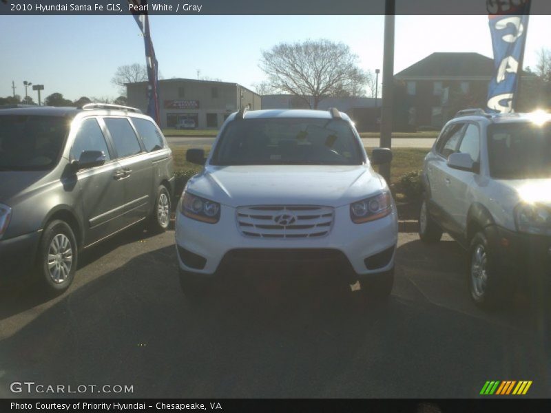 Pearl White / Gray 2010 Hyundai Santa Fe GLS