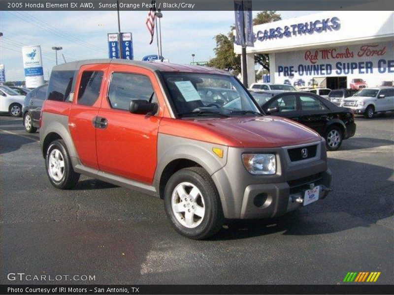 Sunset Orange Pearl / Black/Gray 2005 Honda Element EX AWD