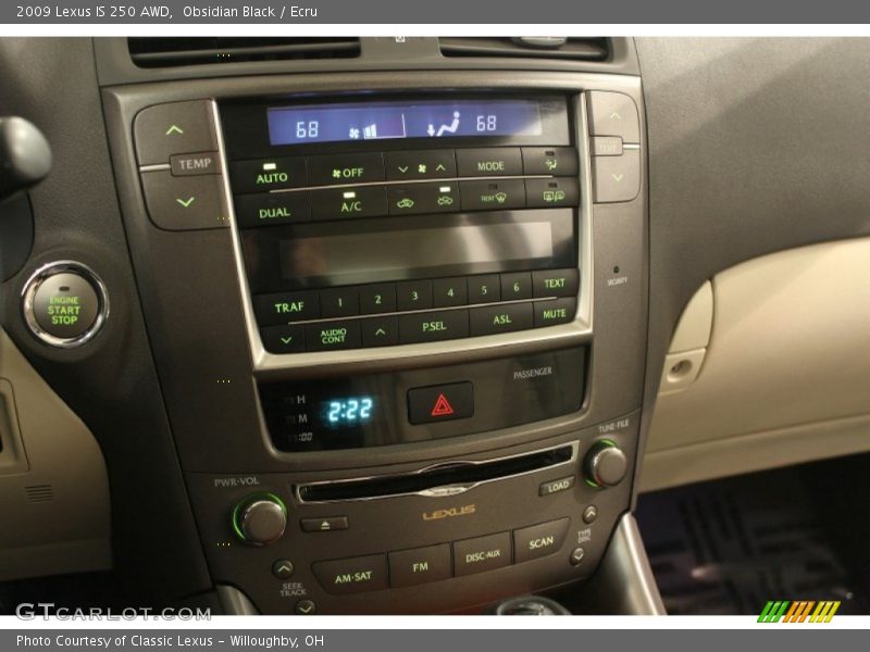 Obsidian Black / Ecru 2009 Lexus IS 250 AWD