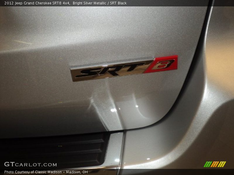 Bright Silver Metallic / SRT Black 2012 Jeep Grand Cherokee SRT8 4x4