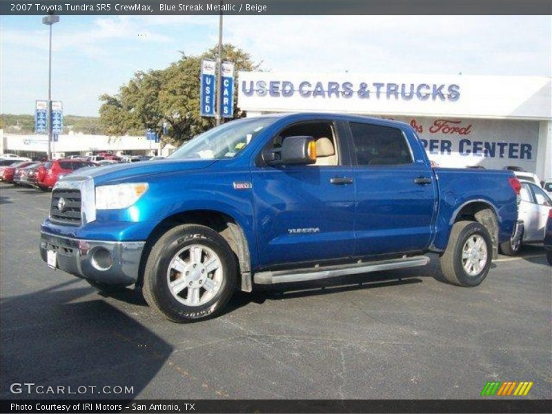 Blue Streak Metallic / Beige 2007 Toyota Tundra SR5 CrewMax