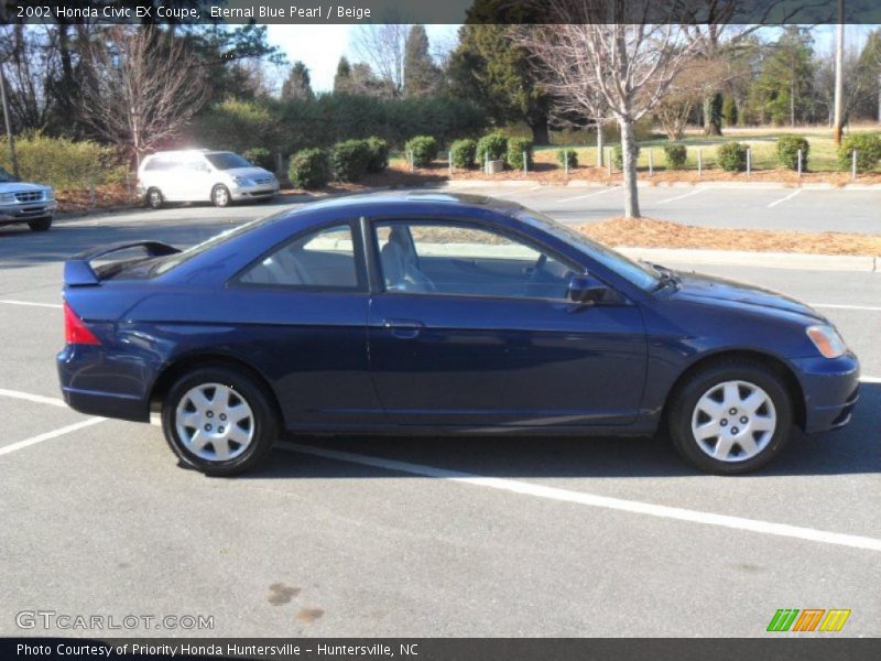 Eternal Blue Pearl / Beige 2002 Honda Civic EX Coupe