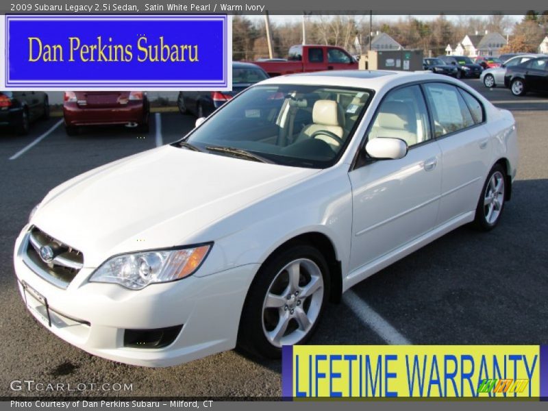 Satin White Pearl / Warm Ivory 2009 Subaru Legacy 2.5i Sedan