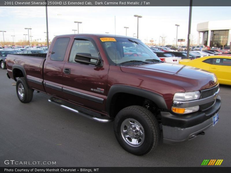Dark Carmine Red Metallic / Tan 2001 Chevrolet Silverado 2500HD LS Extended Cab