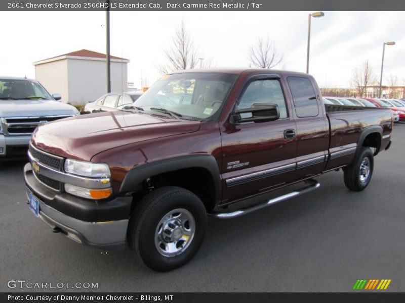 Dark Carmine Red Metallic / Tan 2001 Chevrolet Silverado 2500HD LS Extended Cab