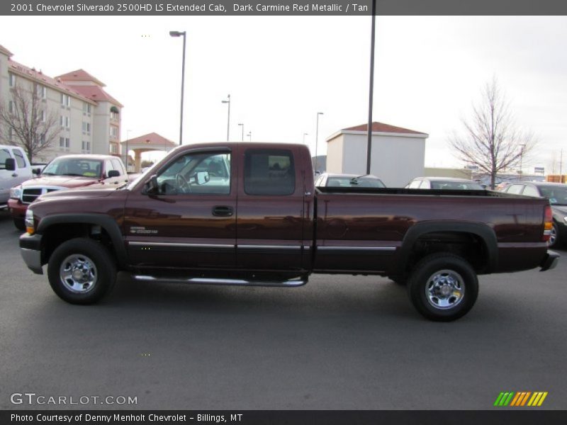 Dark Carmine Red Metallic / Tan 2001 Chevrolet Silverado 2500HD LS Extended Cab
