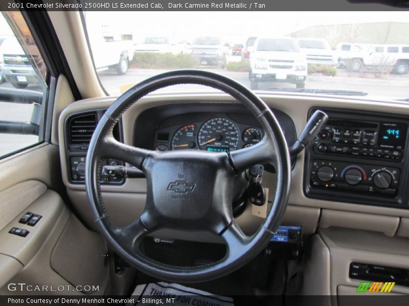 Dark Carmine Red Metallic / Tan 2001 Chevrolet Silverado 2500HD LS Extended Cab