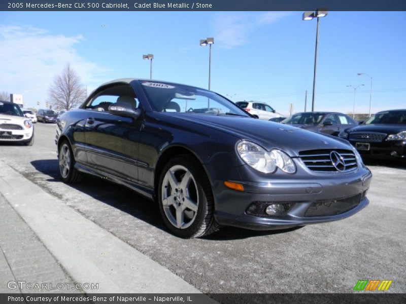 Cadet Blue Metallic / Stone 2005 Mercedes-Benz CLK 500 Cabriolet