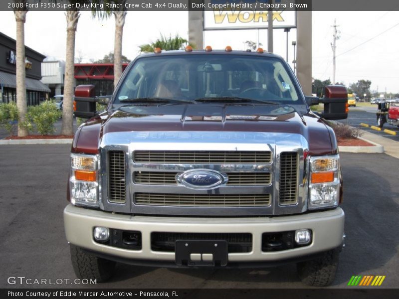 Dark Copper Metallic / Chaparral Brown 2008 Ford F350 Super Duty King Ranch Crew Cab 4x4 Dually