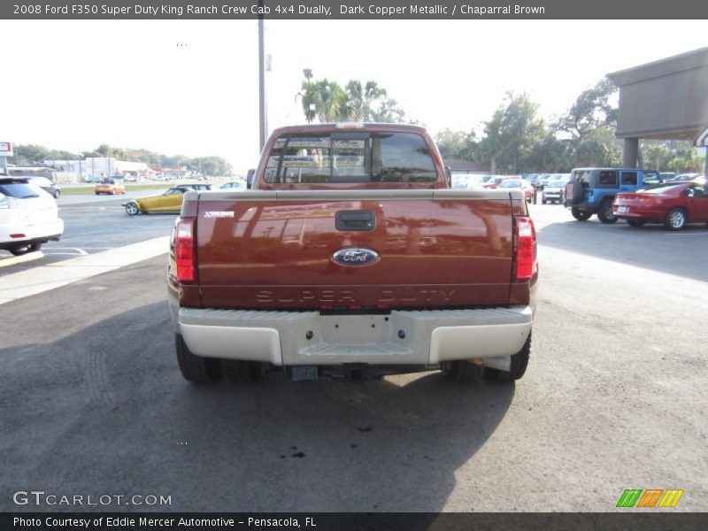 Dark Copper Metallic / Chaparral Brown 2008 Ford F350 Super Duty King Ranch Crew Cab 4x4 Dually