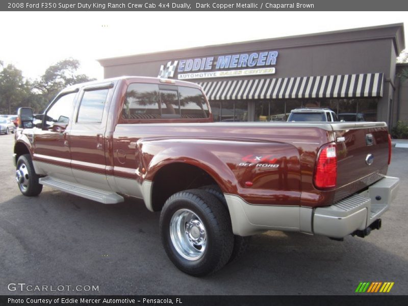 Dark Copper Metallic / Chaparral Brown 2008 Ford F350 Super Duty King Ranch Crew Cab 4x4 Dually
