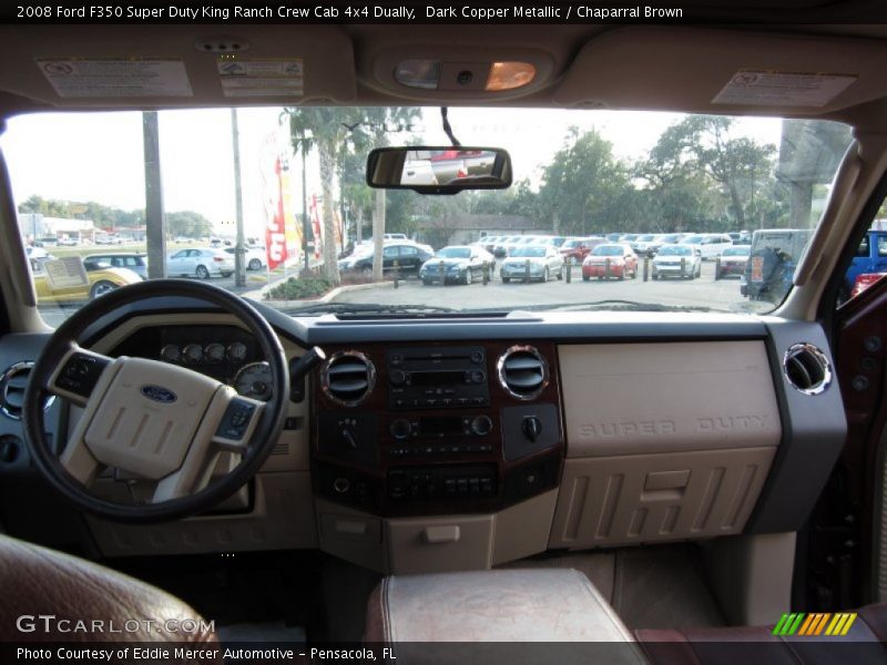Dark Copper Metallic / Chaparral Brown 2008 Ford F350 Super Duty King Ranch Crew Cab 4x4 Dually