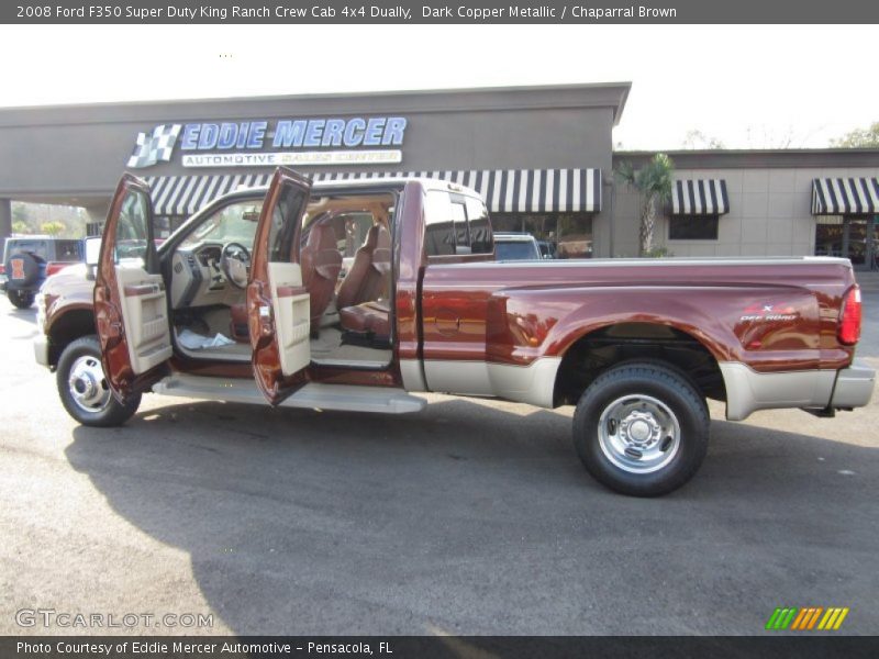 Dark Copper Metallic / Chaparral Brown 2008 Ford F350 Super Duty King Ranch Crew Cab 4x4 Dually