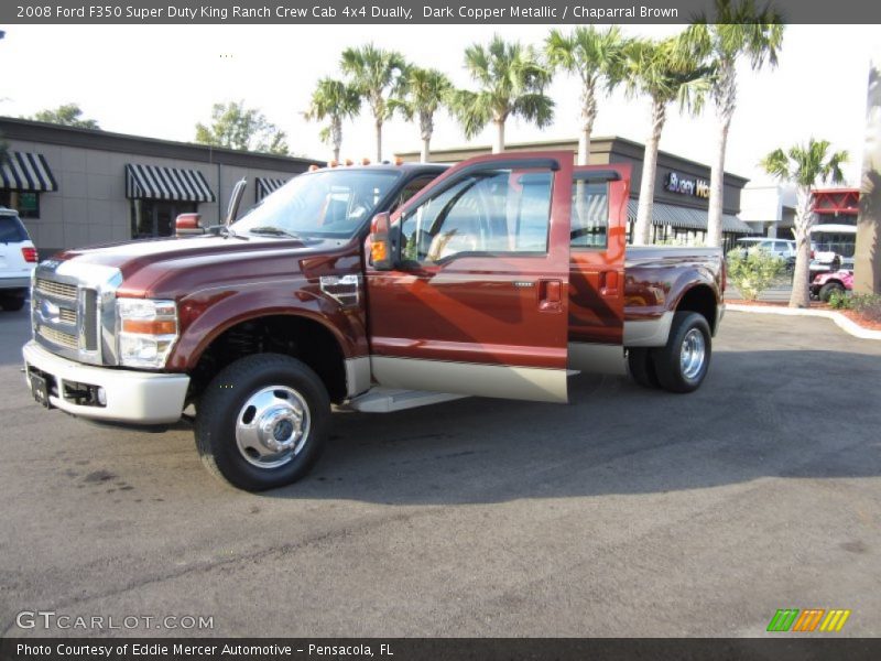 Dark Copper Metallic / Chaparral Brown 2008 Ford F350 Super Duty King Ranch Crew Cab 4x4 Dually