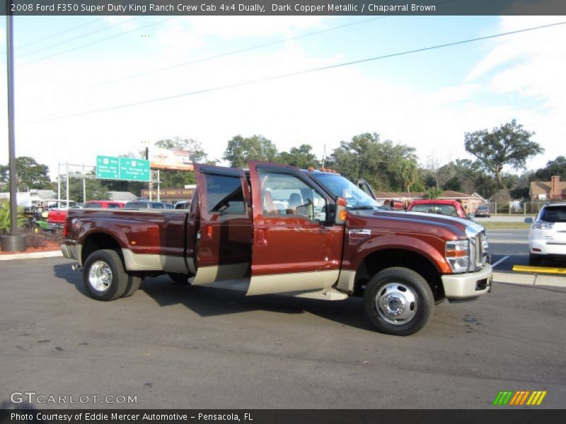 Dark Copper Metallic / Chaparral Brown 2008 Ford F350 Super Duty King Ranch Crew Cab 4x4 Dually