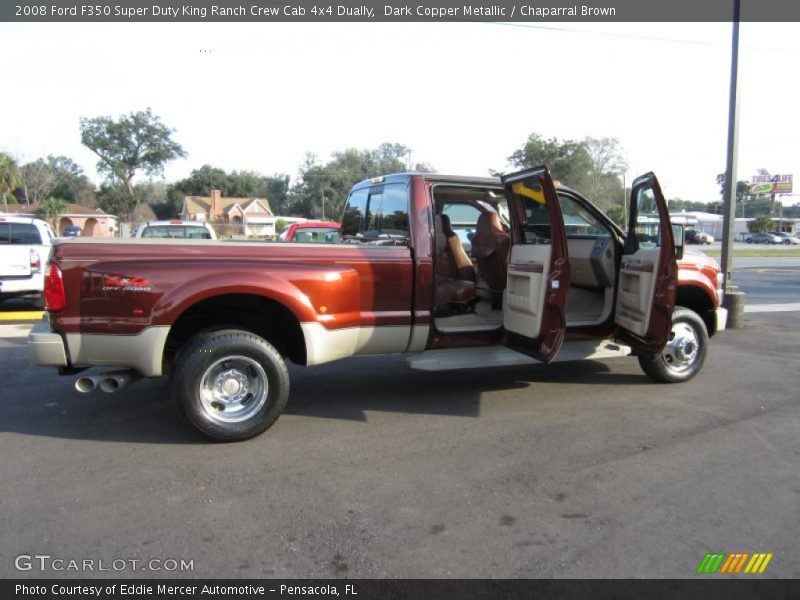 Dark Copper Metallic / Chaparral Brown 2008 Ford F350 Super Duty King Ranch Crew Cab 4x4 Dually