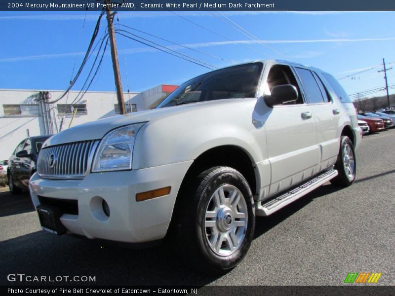 Ceramic White Pearl / Medium Dark Parchment 2004 Mercury Mountaineer V8 Premier AWD