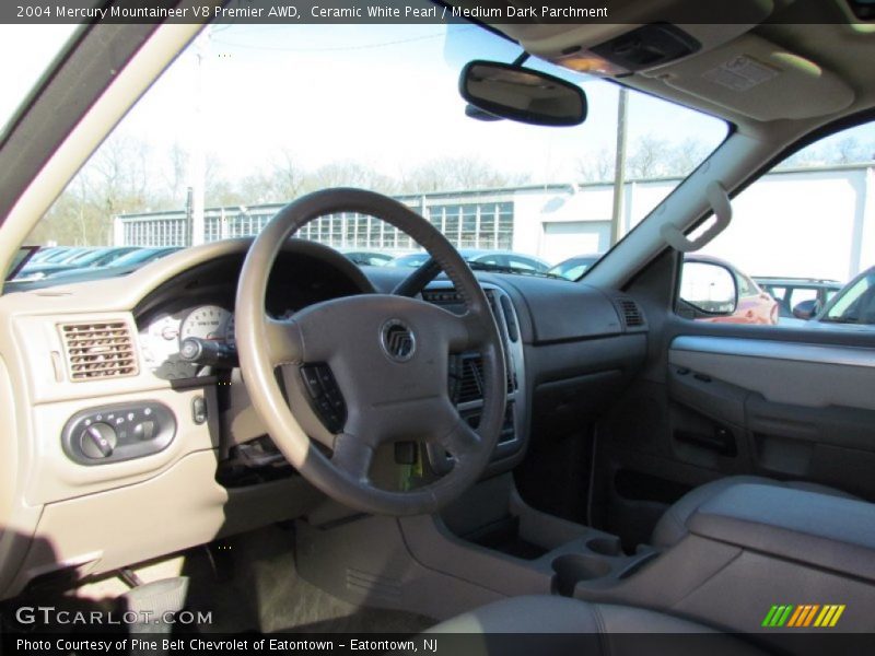 Ceramic White Pearl / Medium Dark Parchment 2004 Mercury Mountaineer V8 Premier AWD
