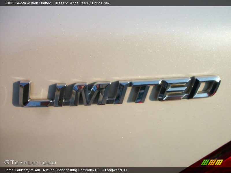 Blizzard White Pearl / Light Gray 2006 Toyota Avalon Limited