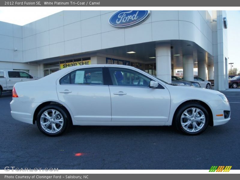 White Platinum Tri-Coat / Camel 2012 Ford Fusion SE