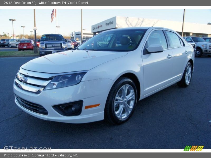 White Platinum Tri-Coat / Camel 2012 Ford Fusion SE