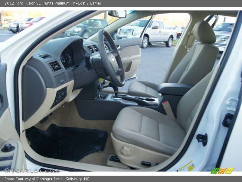 White Platinum Tri-Coat / Camel 2012 Ford Fusion SE