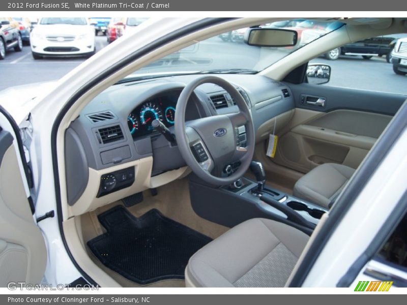 White Platinum Tri-Coat / Camel 2012 Ford Fusion SE
