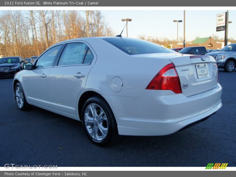 White Platinum Tri-Coat / Camel 2012 Ford Fusion SE