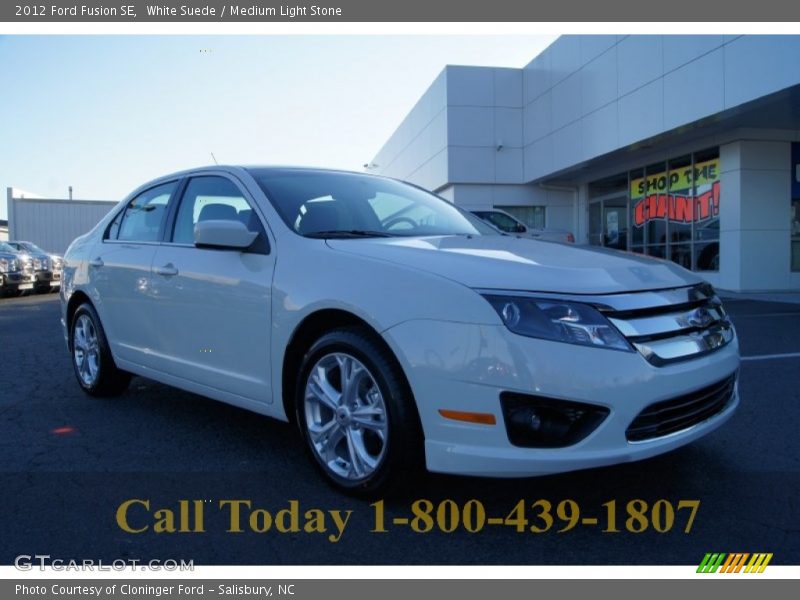 White Suede / Medium Light Stone 2012 Ford Fusion SE