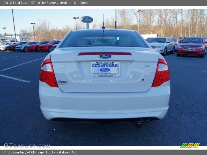 White Suede / Medium Light Stone 2012 Ford Fusion SE