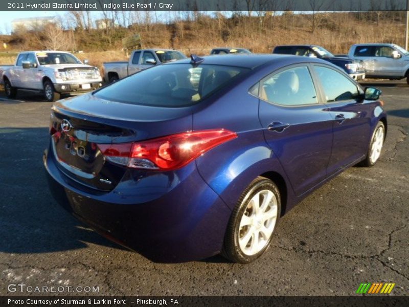 Indigo Blue Pearl / Gray 2011 Hyundai Elantra Limited