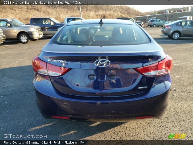 Indigo Blue Pearl / Gray 2011 Hyundai Elantra Limited